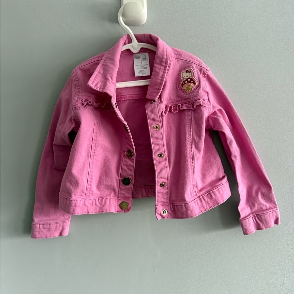Hello Kitty Pink Denim Jacket Girls Size 5 365 Kids Sanrio